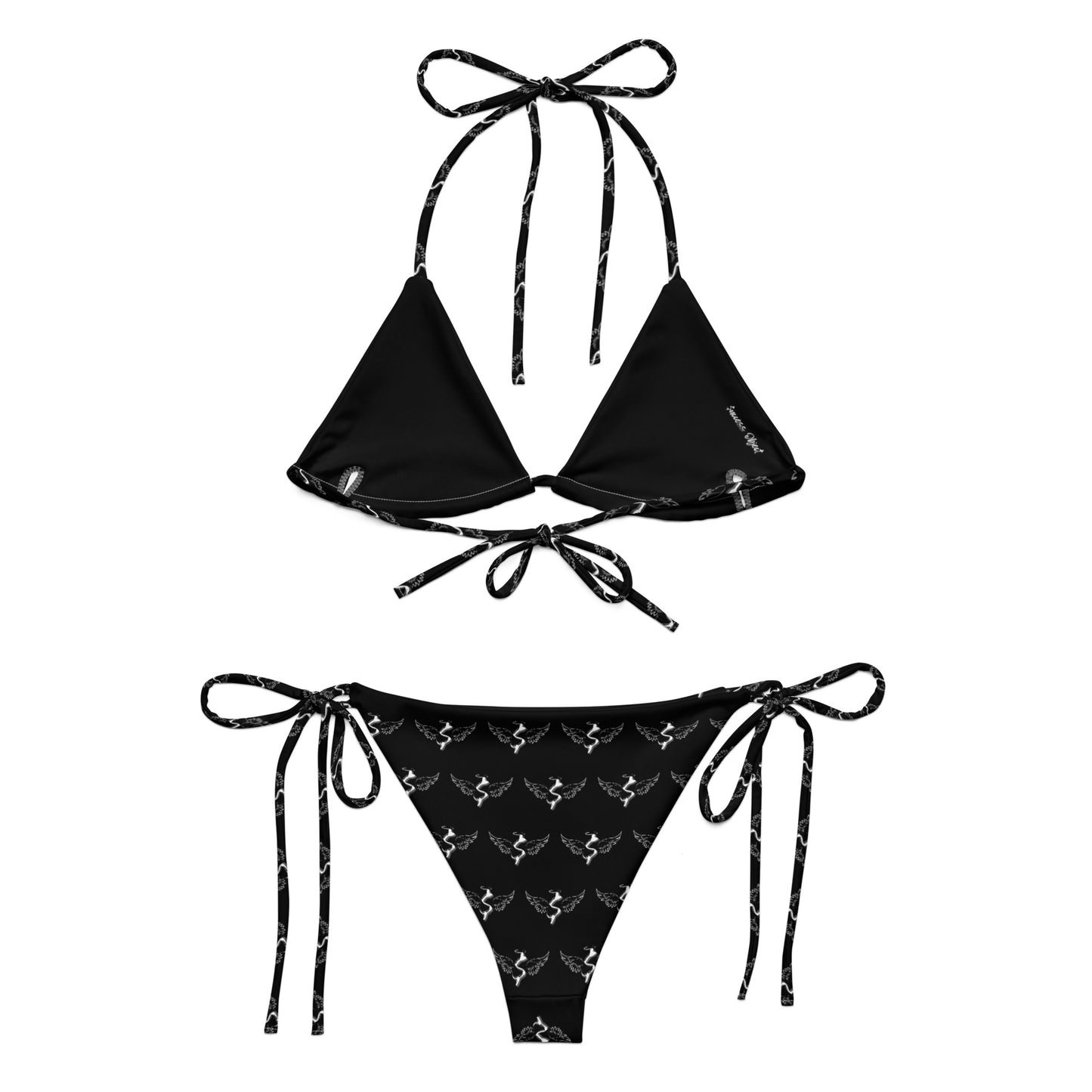 Success Object Pattern Logo Recycled String Bikini