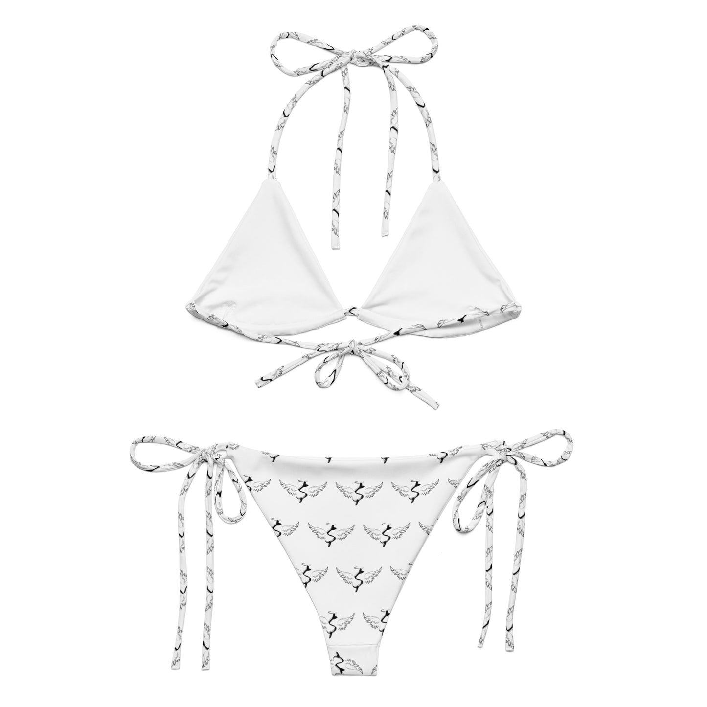 Success Object Pattern Logo Recycled String Bikini