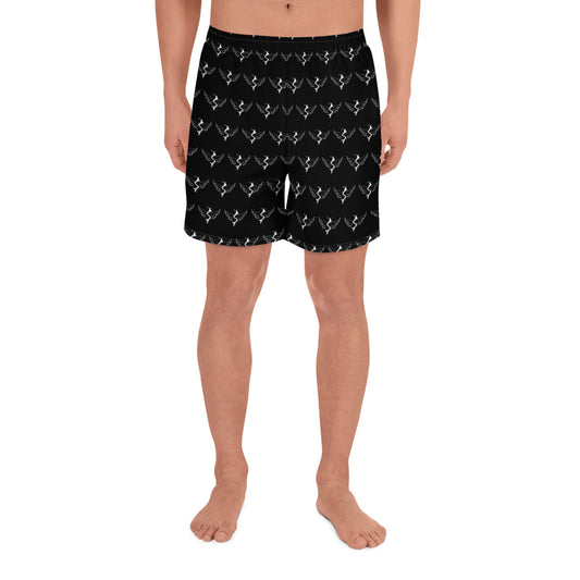 Success Object Pattern Logo Unisex Athletic Long Shorts Black