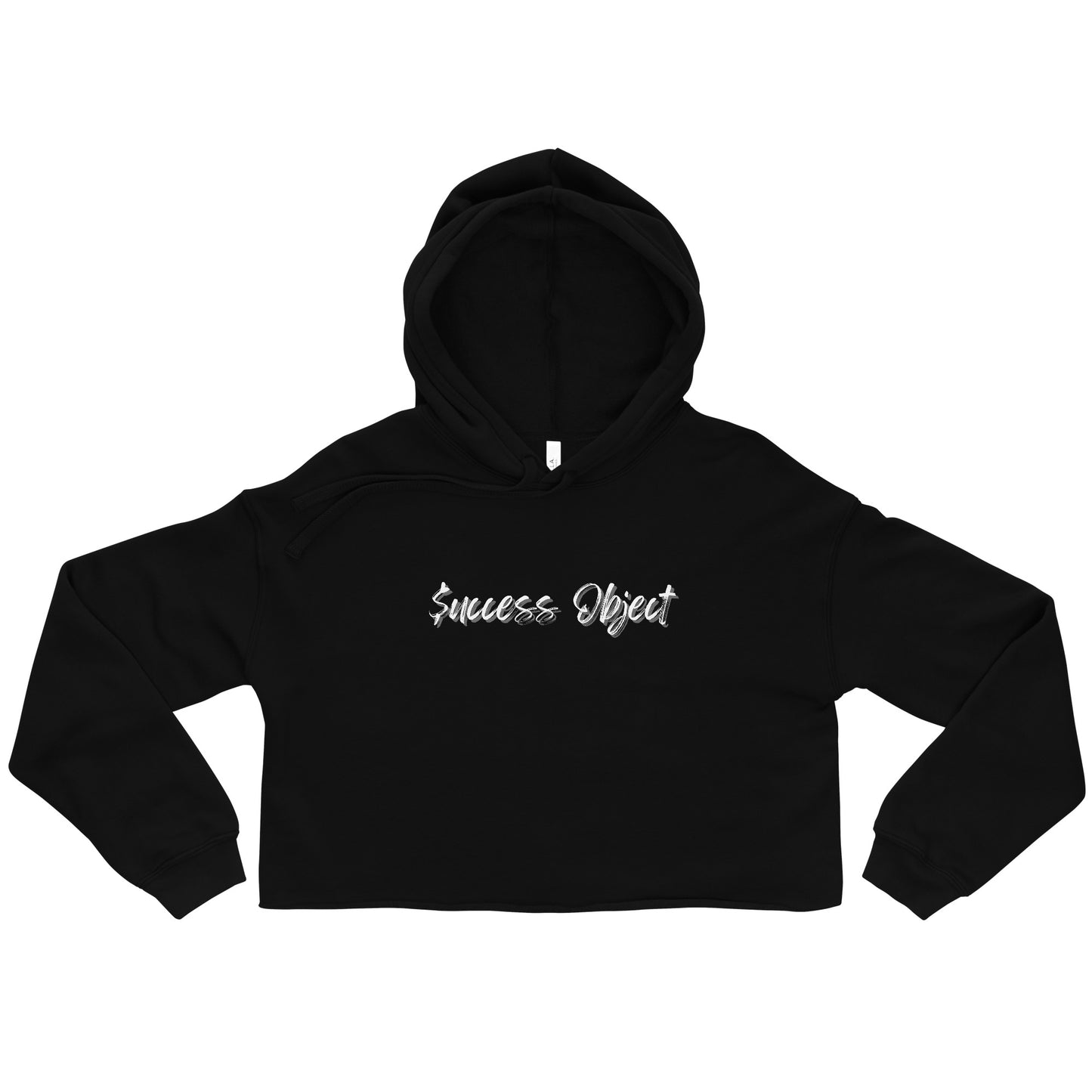 Success Object Winged Logo Crop Hoodie Black